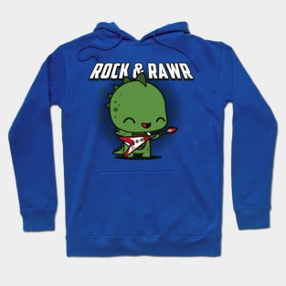 Cute Kawaii Rock And Roll Musician Dinosaur Gift For Dinosaur Lovers Hoodie